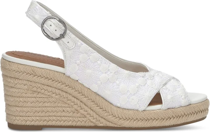 Lucky Brand Women's Cyrila Floral Slingback Peep-Toe Espadrille Wedge Sandals - Image 6