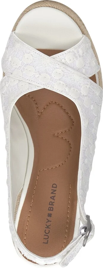 Lucky Brand Women's Cyrila Floral Slingback Peep-Toe Espadrille Wedge Sandals - Image 8