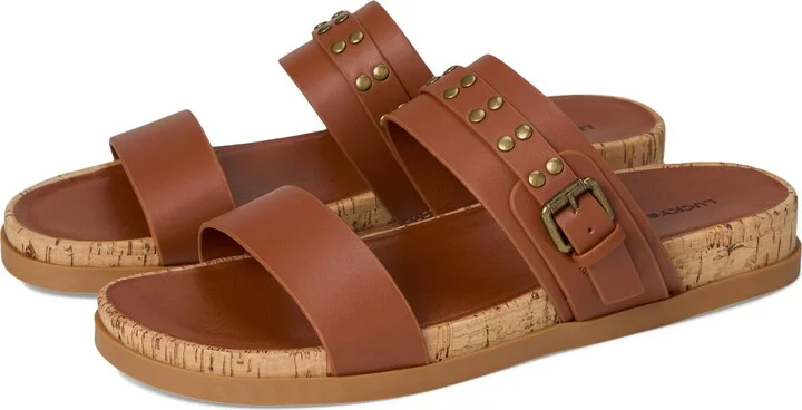 Lucky Brand Women's Dineesa Studded Two Band Flat Sandals