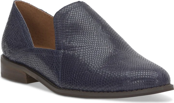 Navy Snakeskin Leather