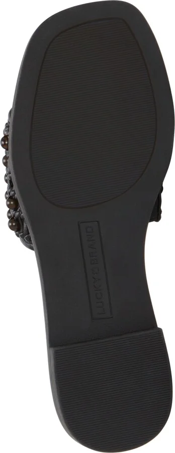 Lucky Brand Women's Gidya Beaded Slide Flat Sandals - Black/Brown Beads - Image 5