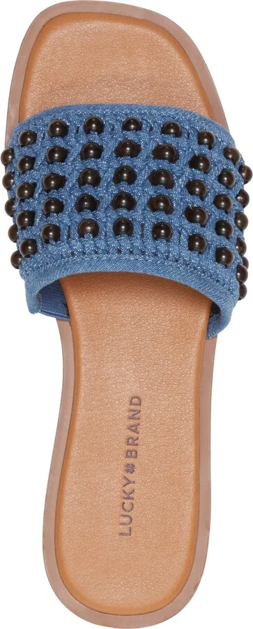 Lucky Brand Women's Gidya Beaded Slide Flat Sandals - Black/Brown Beads - Image 8