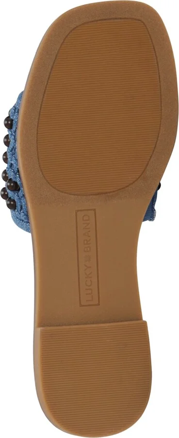Lucky Brand Women's Gidya Beaded Slide Flat Sandals - Black/Brown Beads - Image 9