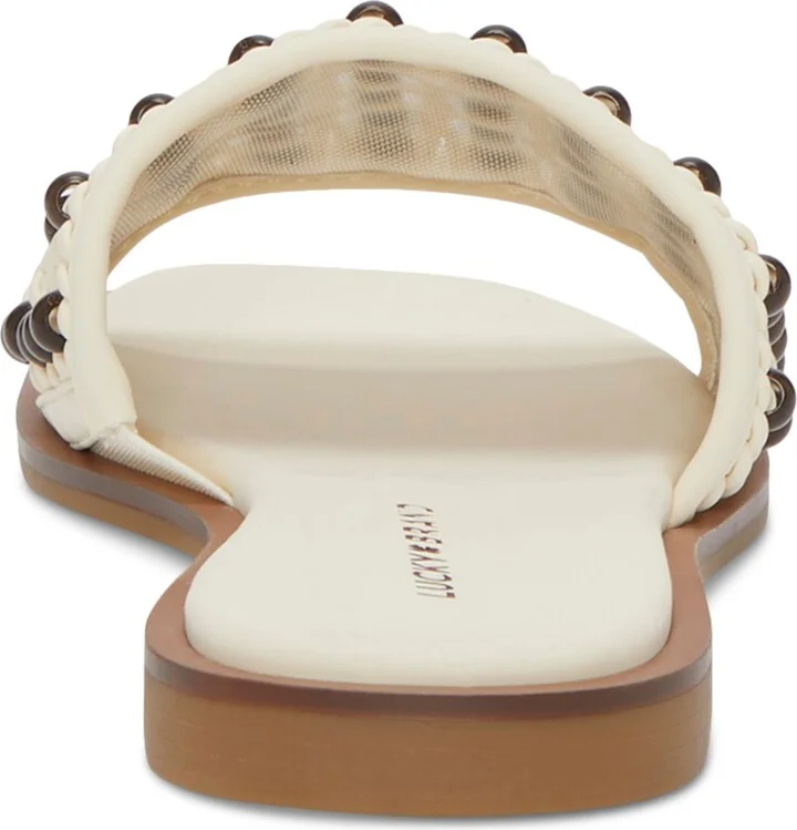 Lucky Brand Women's Gidya Beaded Slide Flat Sandals - Black/Brown Beads - Image 11