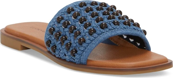 Medium Blue,brown Beads