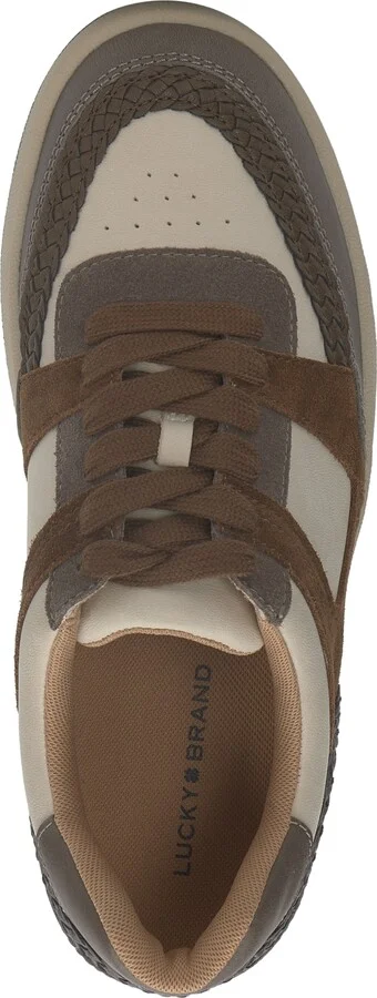 Lucky Brand Women's Halinna Court Lace-Up Sneakers - Bone Dessert/Brown Multi - Image 4