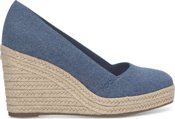 Lucky Brand Women's Imula Platform Espadrille Wedges - Natural/Platino Metallic Canvas - Image 6