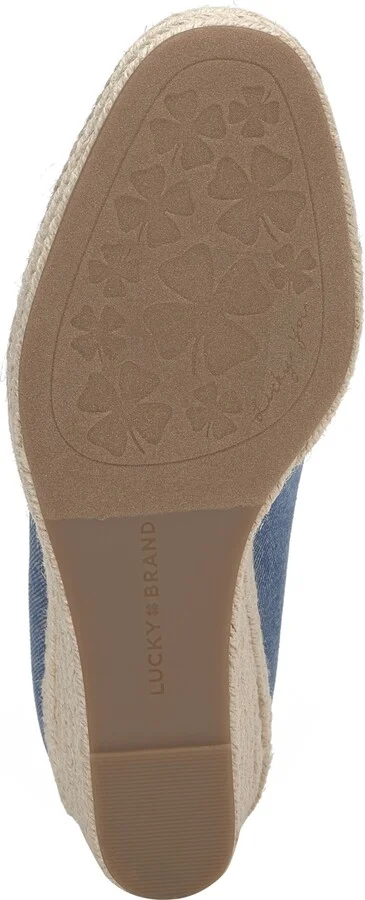 Lucky Brand Women's Imula Platform Espadrille Wedges - Natural/Platino Metallic Canvas - Image 9
