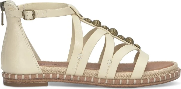 Lucky Brand Women's Korina Embellished Strappy Gladiator Flat Sandals - Dark Parchment/White Burnished Leather - Image 2