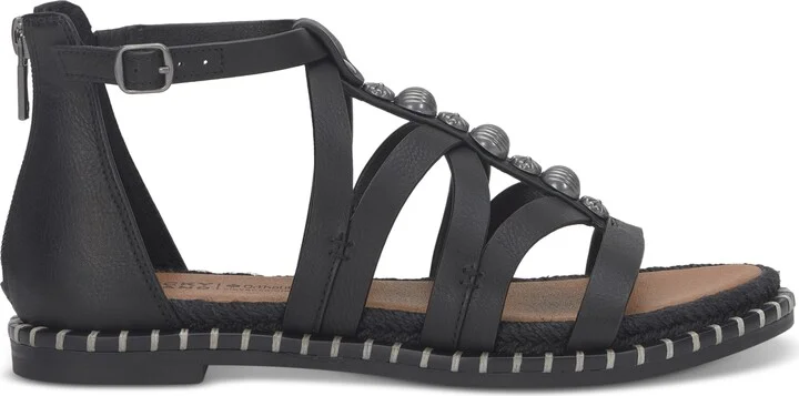 Lucky Brand Women's Korina Embellished Strappy Gladiator Flat Sandals - Dark Parchment/White Burnished Leather - Image 7