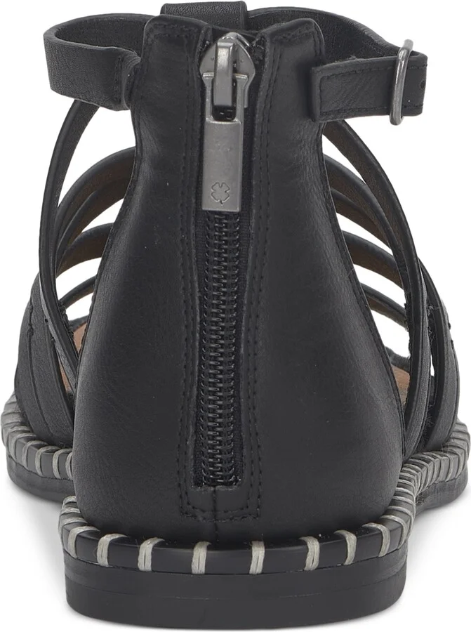 Lucky Brand Women's Korina Embellished Strappy Gladiator Flat Sandals - Dark Parchment/White Burnished Leather - Image 8