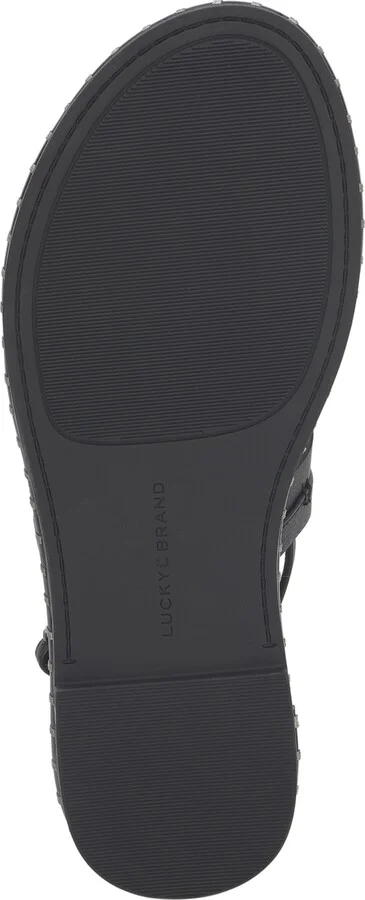 Lucky Brand Women's Korina Embellished Strappy Gladiator Flat Sandals - Dark Parchment/White Burnished Leather - Image 10