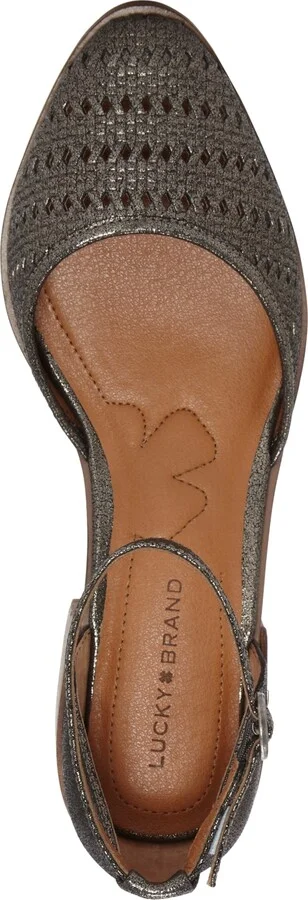 Lucky Brand Women's Maliya Crochet Woven Two-Piece Ankle-Strap Block-Heel Pumps - Image 4