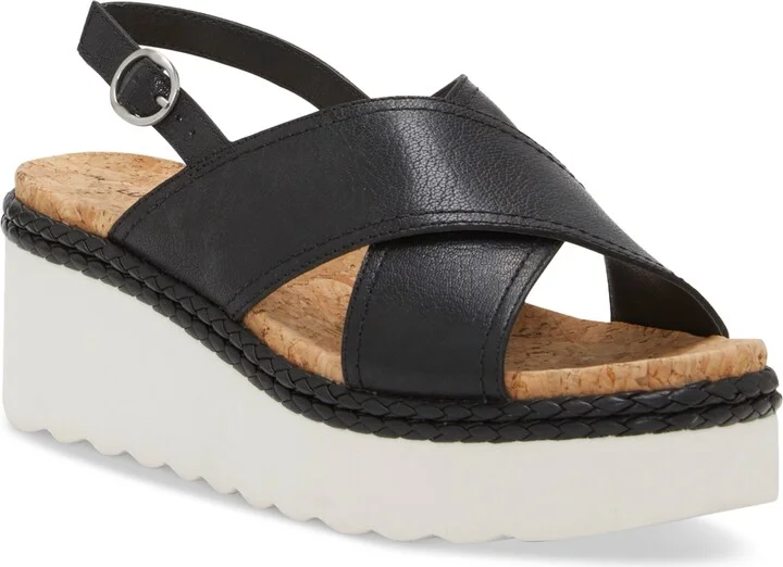 Lucky Brand Women's Pebina Crossband Platform Wedge Sandals