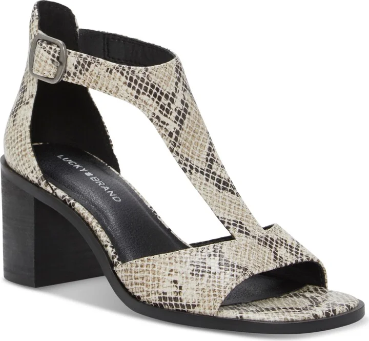 Lucky Brand Women's Sabeni T-Strap Block-Heel City Sandals