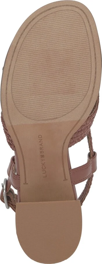 Lucky Brand Women's Sasina Woven Strappy Block-Heel Dress Sandals - Parchment/Cream Weave - Image 9