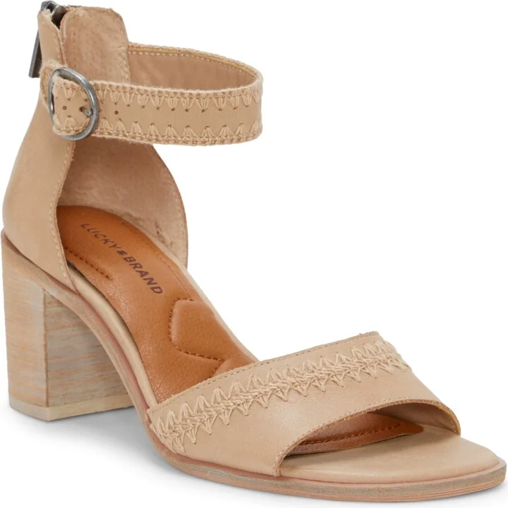 Lucky Brand Women's Shivona Whipstitch Block-Heel Dress Sandals