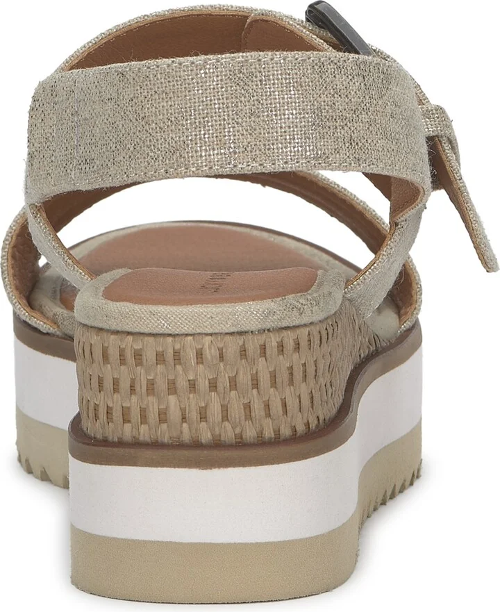 Lucky Brand Women's Turoma Double Band Flatform Sandals - Natural/platinum Metallic Linen - Image 3