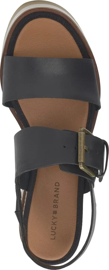 Lucky Brand Women's Turoma Double Band Flatform Sandals - Natural/platinum Metallic Linen - Image 8