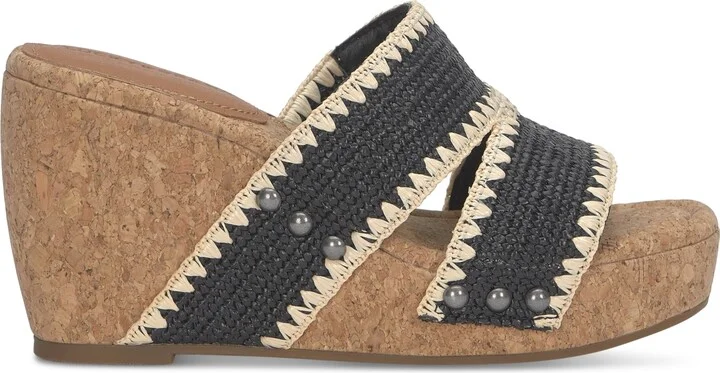 Lucky Brand Women's Vickta Platform Wedge Sandals - Black/Natural - Image 2