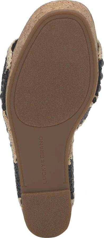Lucky Brand Women's Vickta Platform Wedge Sandals - Black/Natural - Image 5