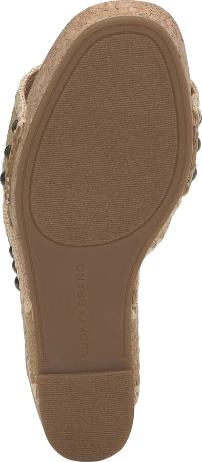Lucky Brand Women's Vickta Platform Wedge Sandals - Black/Natural - Image 9