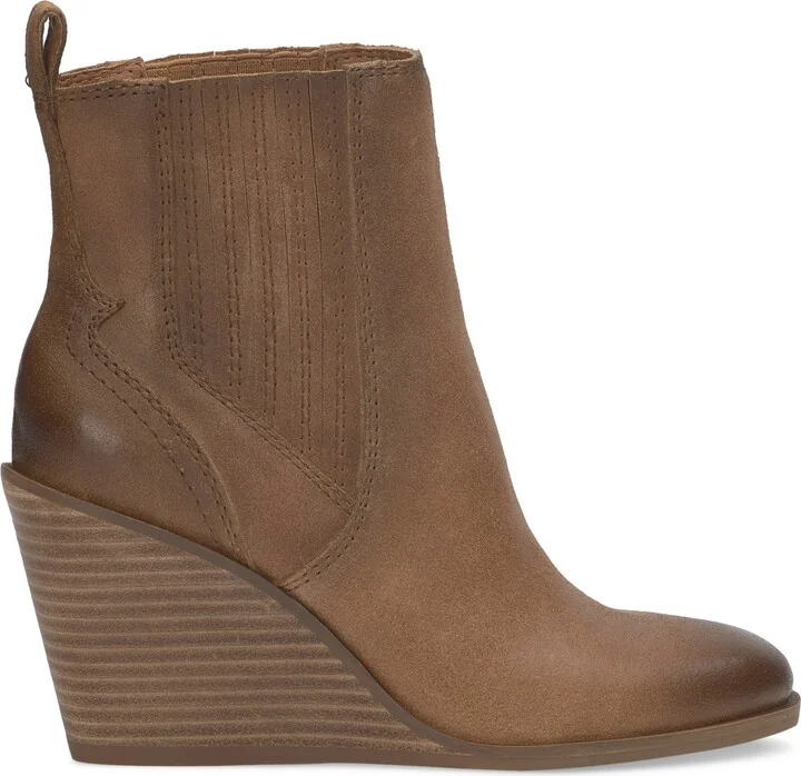 Lucky Brand Women's Wilano Pull-On Wedge Booties - Caramel/Caramel Suede - Image 2