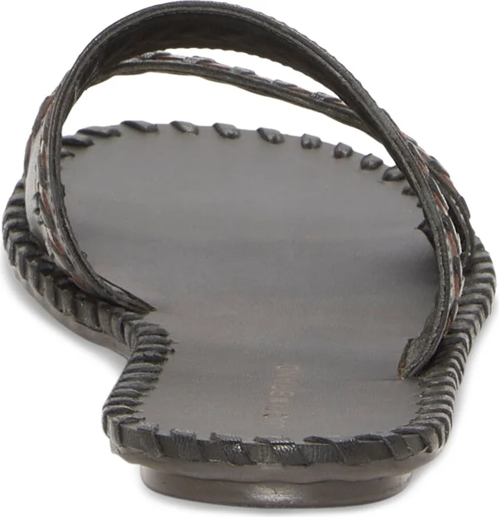 Lucky Brand Women's Zanora Double Band Flat Sandals - Black/Array Leather - Image 3