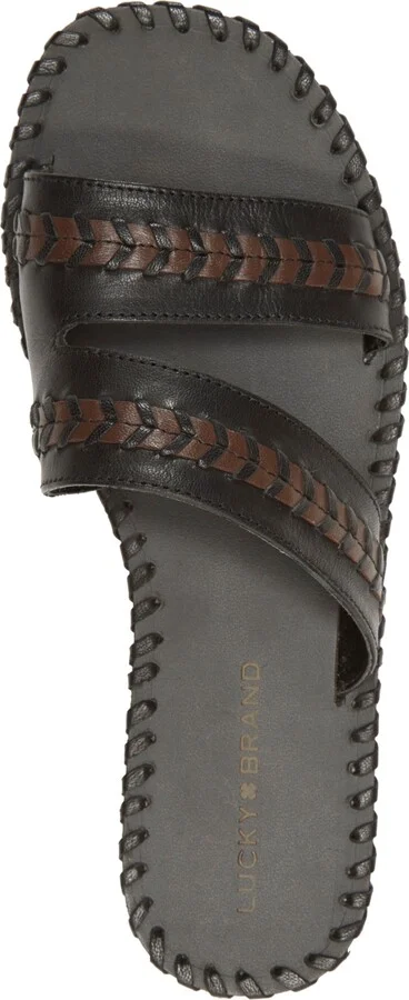 Lucky Brand Women's Zanora Double Band Flat Sandals - Black/Array Leather - Image 4