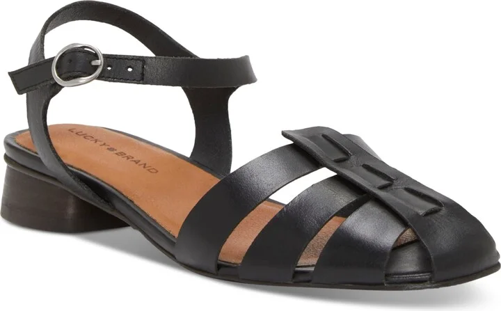 Lucky Brand Women's Zilma Ankle Strap Fisherman Flat Sandals