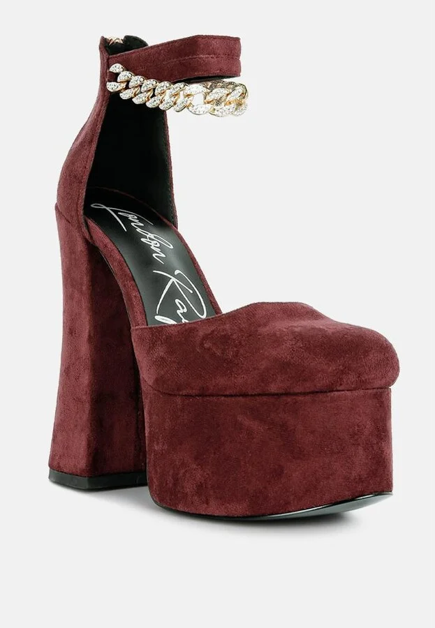 Lucky Me Block Platform Sandal With Metal Chain - Image 2