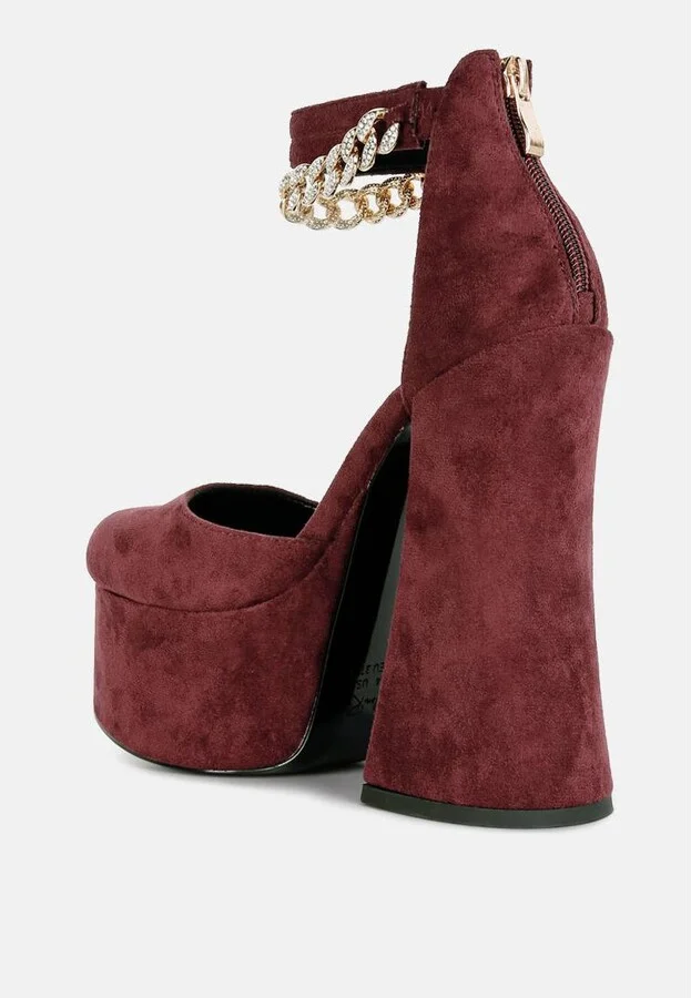 Lucky Me Block Platform Sandal With Metal Chain - Image 3