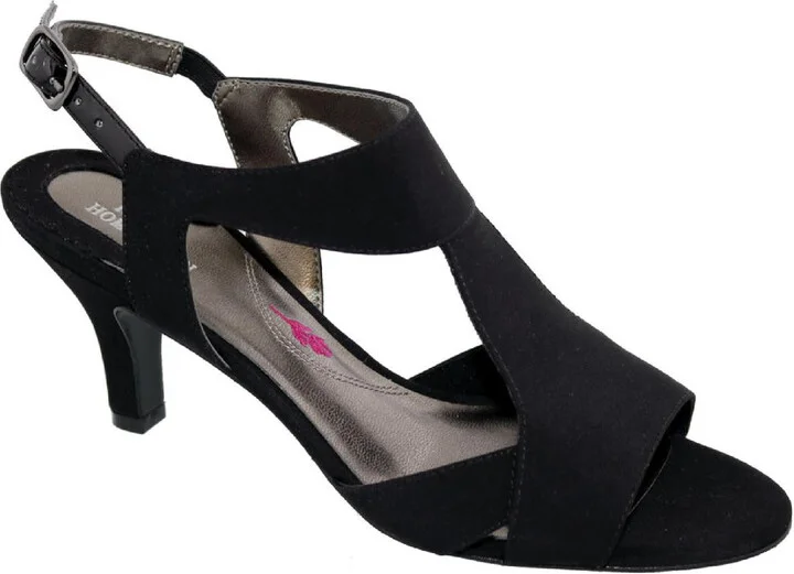 Lucky Womens Glitter T-Strap Heel Sandals