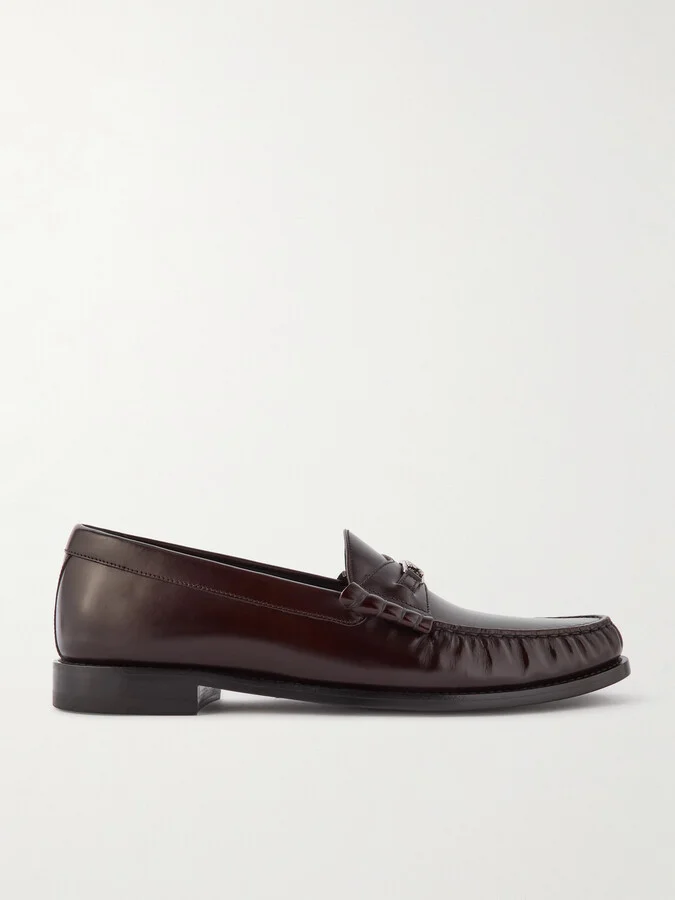 Luco Logo-Embellished Polished-Leather Loafers