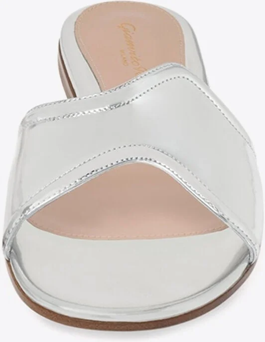 Lucrezia Metallic-Leather Slides - Image 2