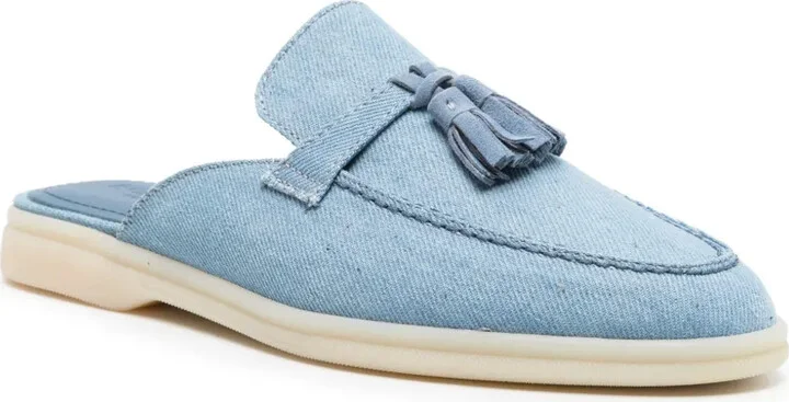 Lucrezia tassel-detail denim slippers - Image 2