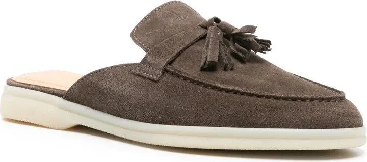Lucrezia tassel-detail suede mules - Image 2