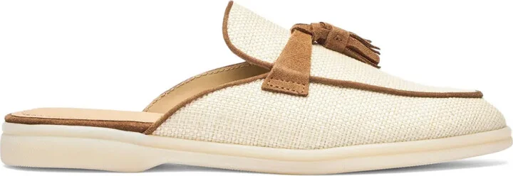 Lucrezia tassel raffia mules