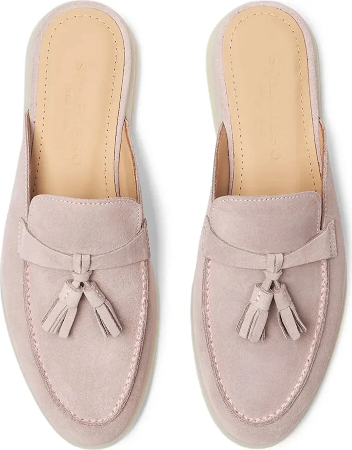 Lucrezia tassel suede mules - Image 3