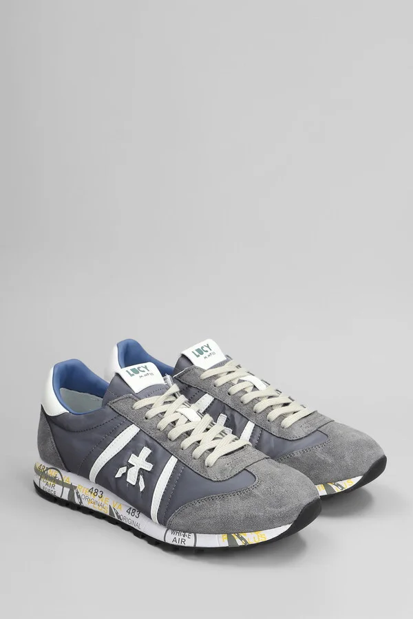 Lucy Sneakers In Grey Suede And Fabric - Image 2