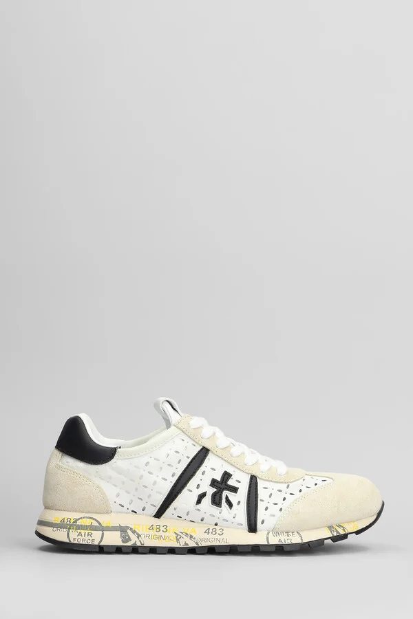 Lucy Sneakers In White Suede And Fabric