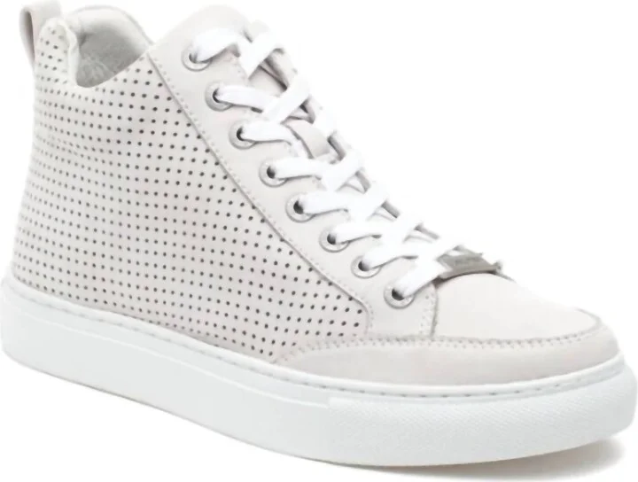 Ludlow Perforated Leather High Top Sneaker In Off White