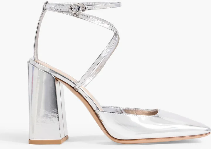 Ludovica mirrored-leather pumps