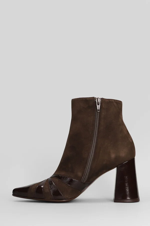 Ludrik High Heels Ankle Boots In Brown Leather - Image 3