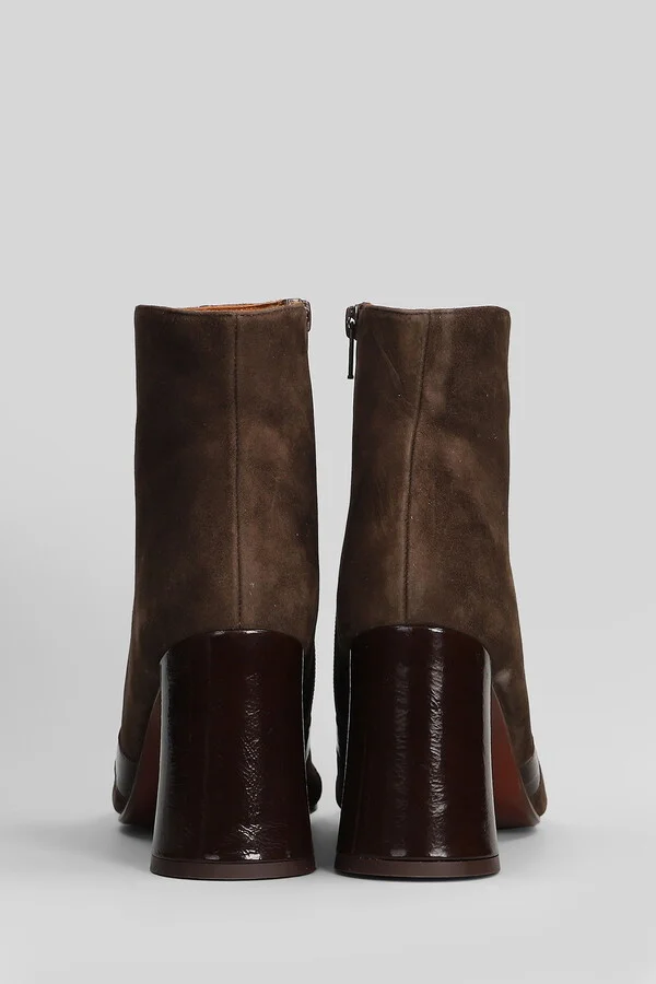 Ludrik High Heels Ankle Boots In Brown Leather - Image 4