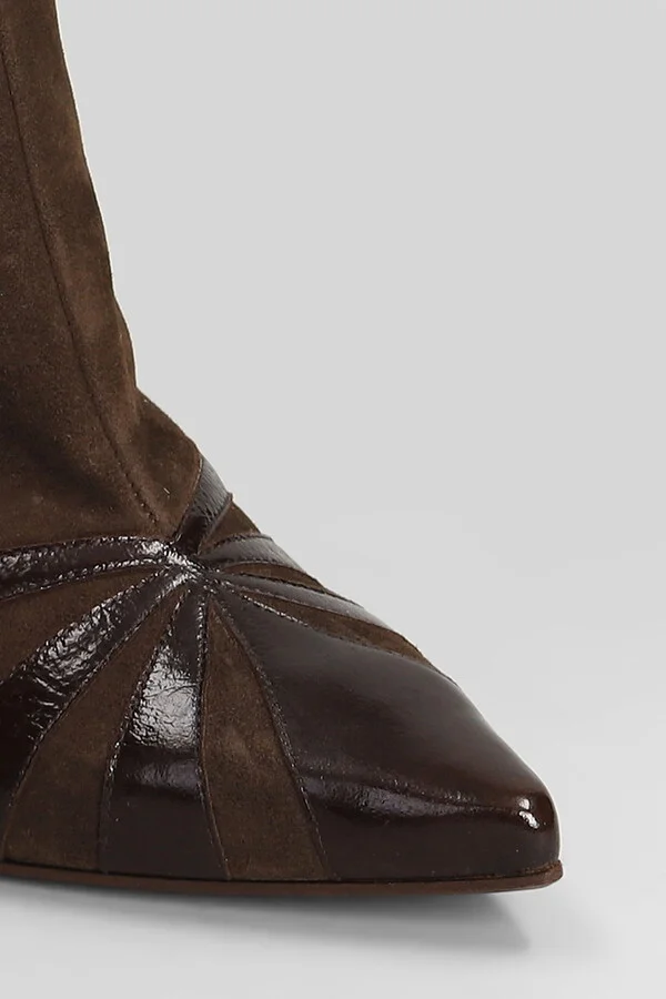 Ludrik High Heels Ankle Boots In Brown Leather - Image 5