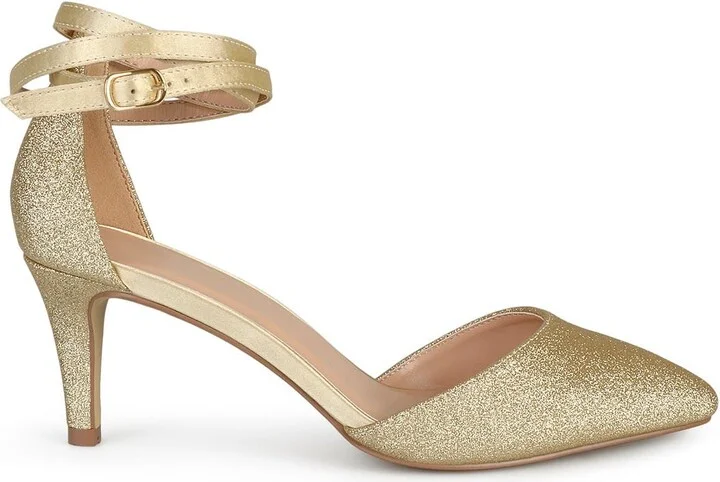 Luela Glitter Ankle Strap Pump
