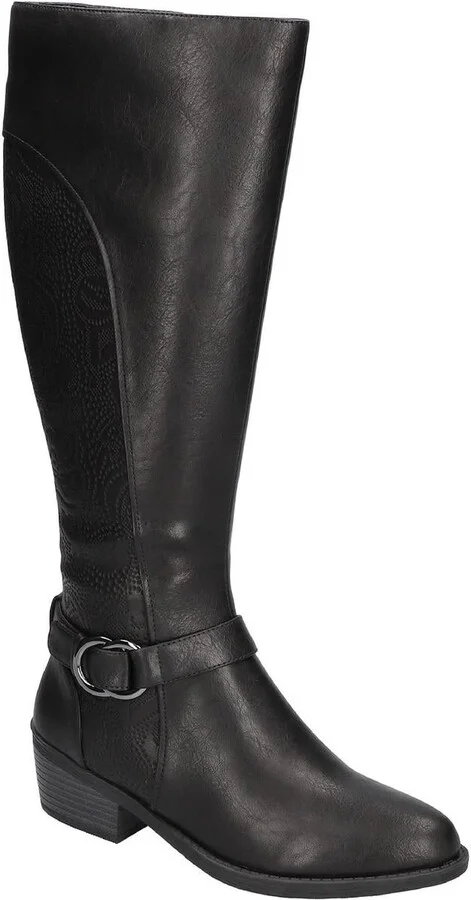 Luella Plus Womens Faux Leather Knee-High Boots