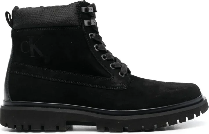 Lug lace-up hiking boots
