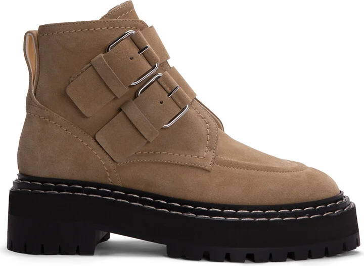 Lug-Sole Buckle Boots